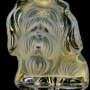 Frosted Yorkie Shih Tzu Dog Figurine